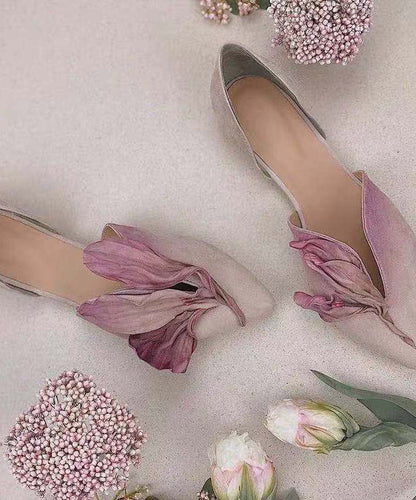 Handmade lace ballet flats with autumn roses – Odette