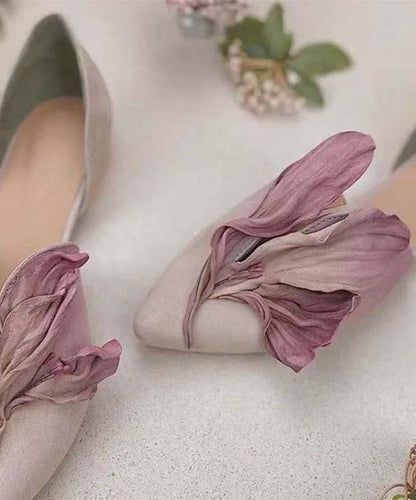 Handmade lace ballet flats with autumn roses – Odette