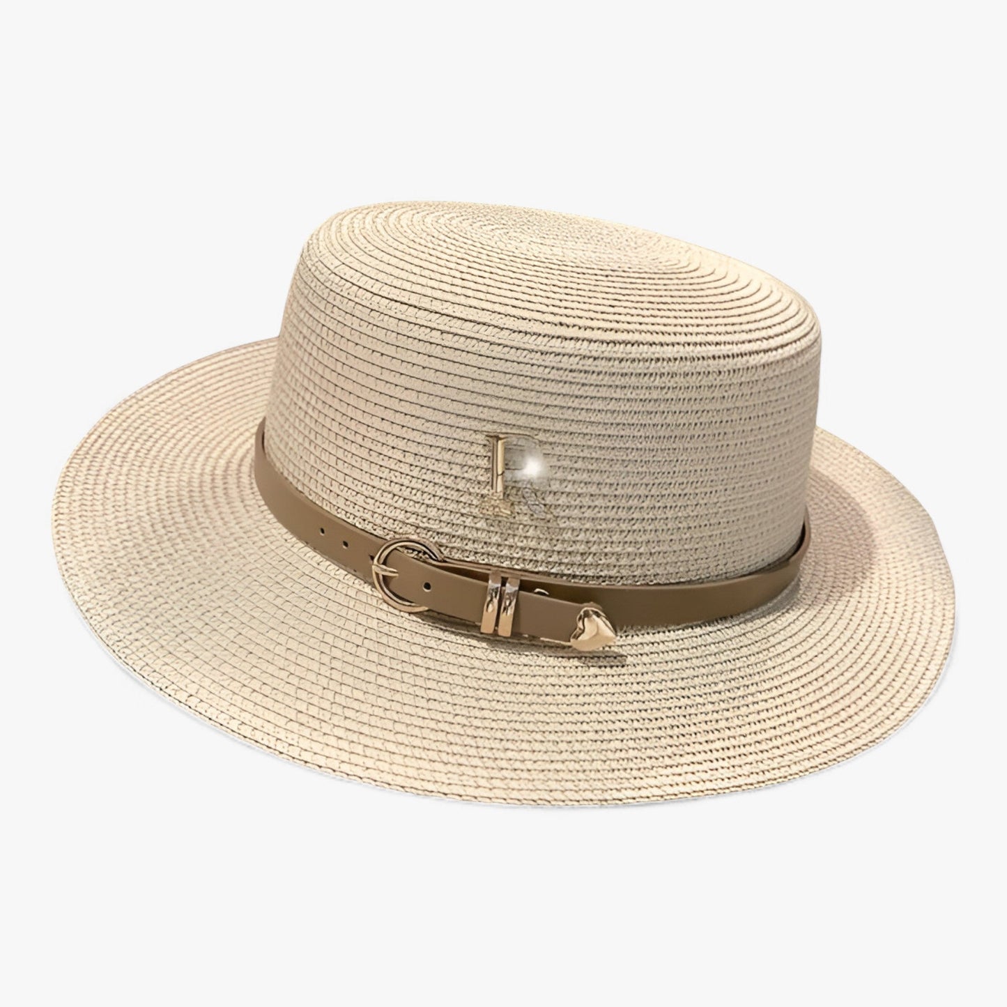 Ladies' straw hat with a flat crown – Aurelle