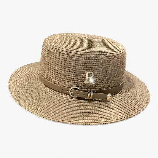 Ladies' straw hat with a flat crown – Aurelle