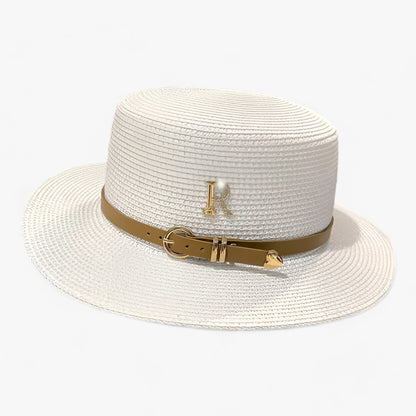Ladies' straw hat with a flat crown – Aurelle