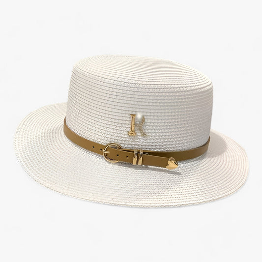 Ladies' straw hat with a flat crown – Aurelle