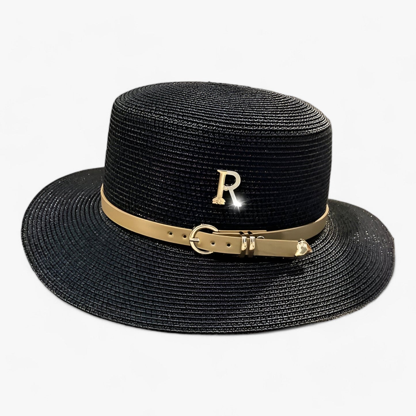 Ladies' straw hat with a flat crown – Aurelle