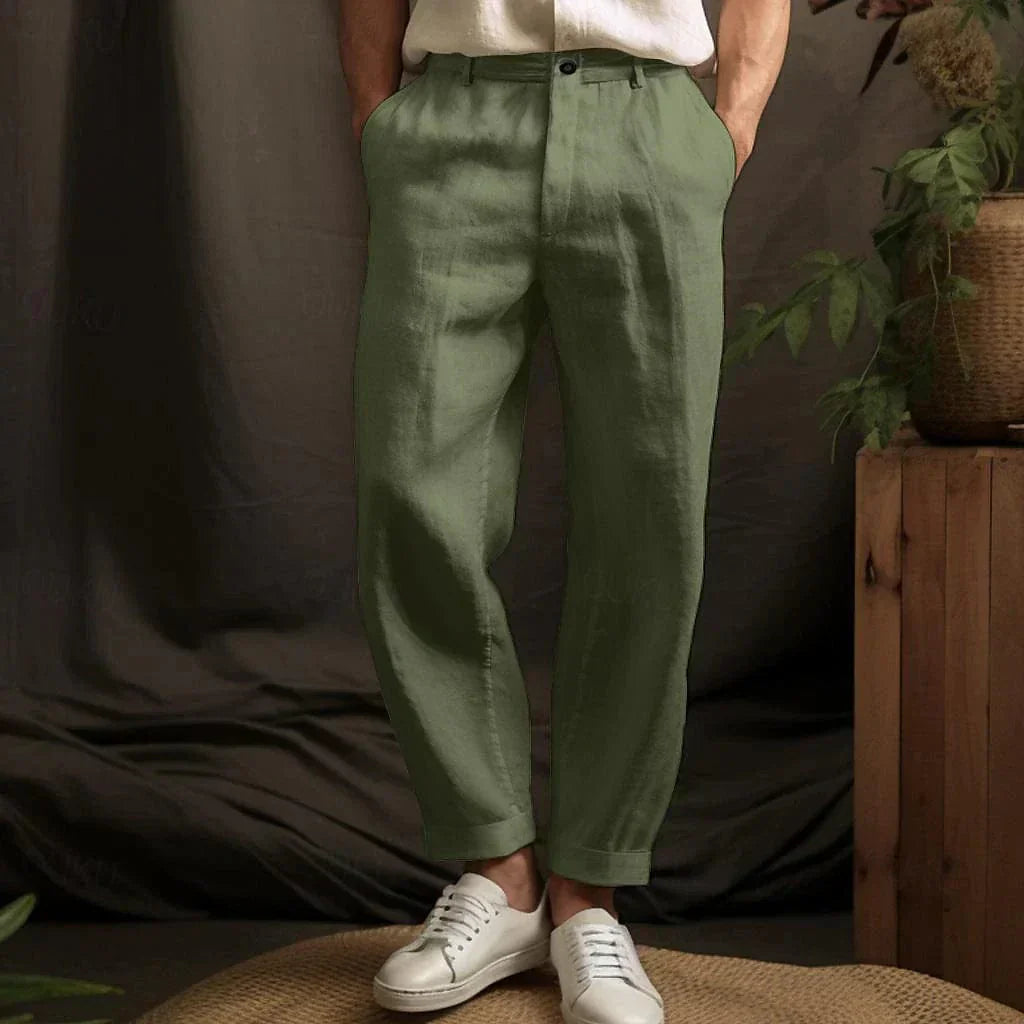 Men's autumn linen trousers – Milan Edition