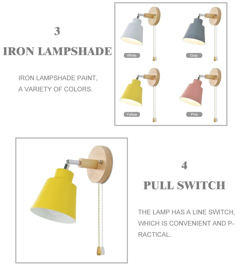 Wall lamp with pull switch - TwistGlow