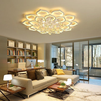 Crystal Lotus Ceiling Lamp - LumiLotus