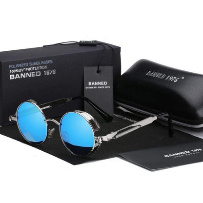 Retro Round Polarised Steampunk Sunglasses – Argo