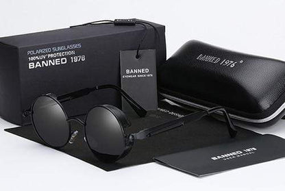 Retro Round Polarised Steampunk Sunglasses – Argo