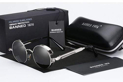 Retro Round Polarised Steampunk Sunglasses – Argo
