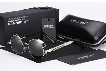 Retro Round Polarised Steampunk Sunglasses – Argo