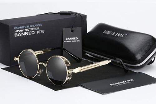 Retro Round Polarised Steampunk Sunglasses – Argo