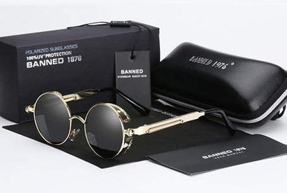 Retro Round Polarised Steampunk Sunglasses – Argo
