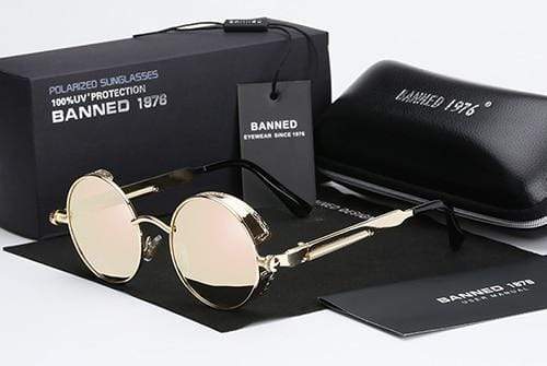 Retro Round Polarised Steampunk Sunglasses – Argo