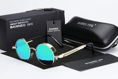 Retro Round Polarised Steampunk Sunglasses – Argo