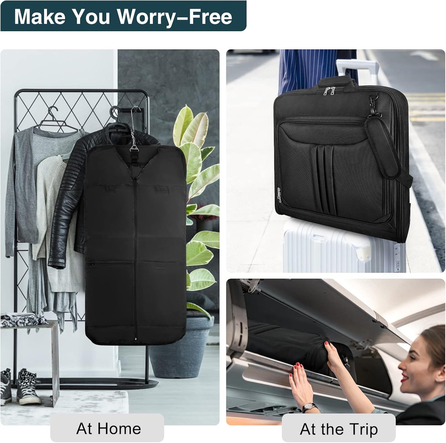 Foldable Waterproof Travel Clothes Bag – Portable Suit Organiser with Strap