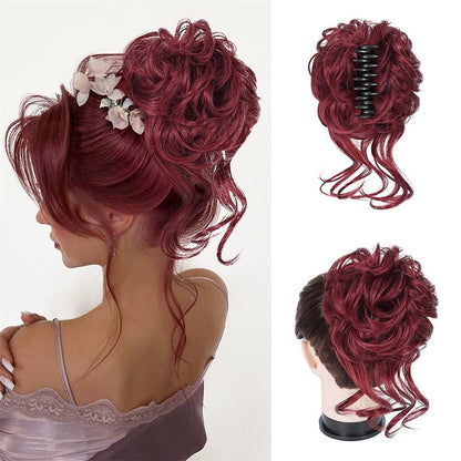 Clip with Hair Extension for Wavy Bun – CurlClip
