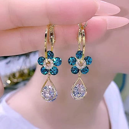 Luxury Hook Earrings with Flower Detail – LunaBloom
