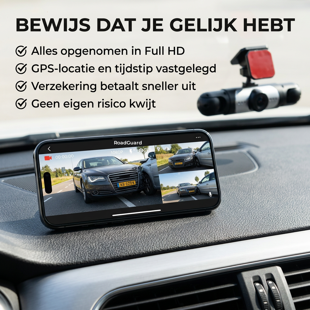 360° Dashcam with 4 Cameras, GPS Timestamp and Night Vision 5