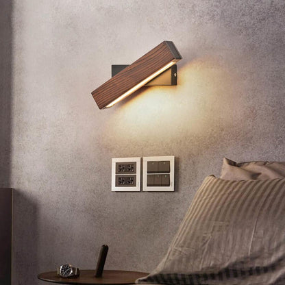 Wooden LED Wall Lamp with Rotating Function - Twilight Pivot