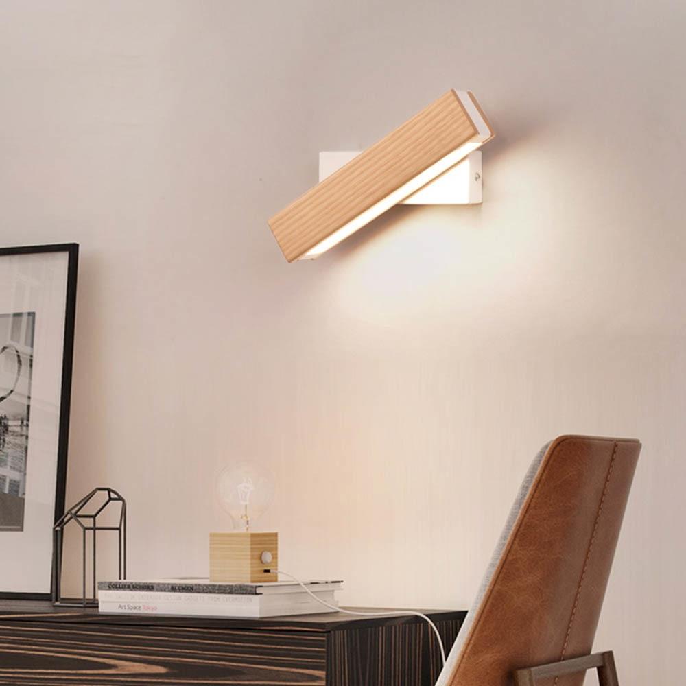 Wooden LED Wall Lamp with Rotating Function - Twilight Pivot