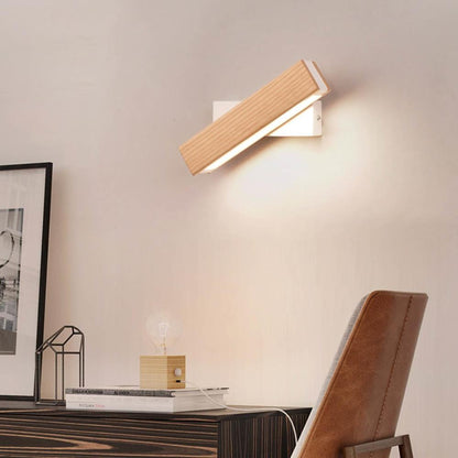 Wooden LED Wall Lamp with Rotating Function - Twilight Pivot