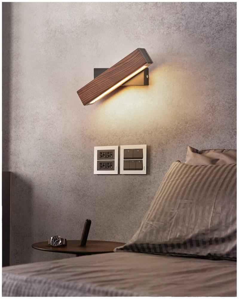 Wooden LED Wall Lamp with Rotating Function - Twilight Pivot