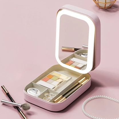 Compact Illuminated Makeup Organizer for Travel - Liora