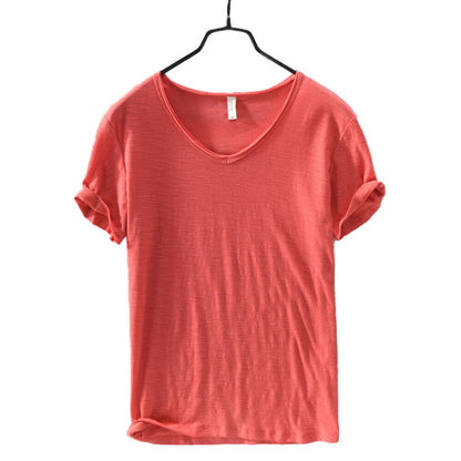 Men's V-Neck Linen Shirt – Luca