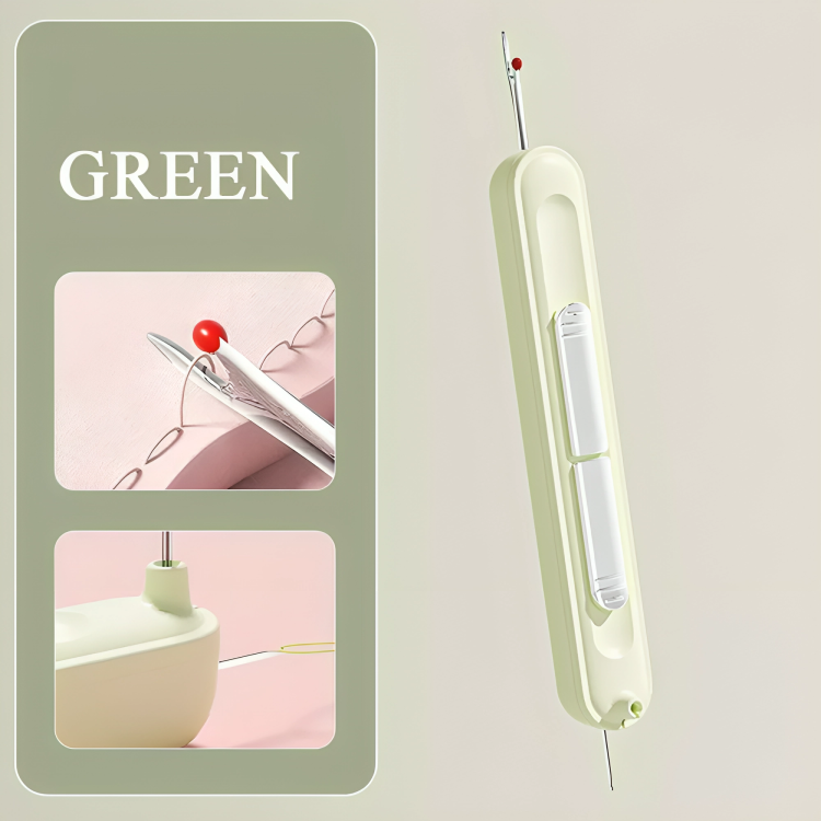 Green version of the tool shown full length, with two small insets of ripping and threading 7
