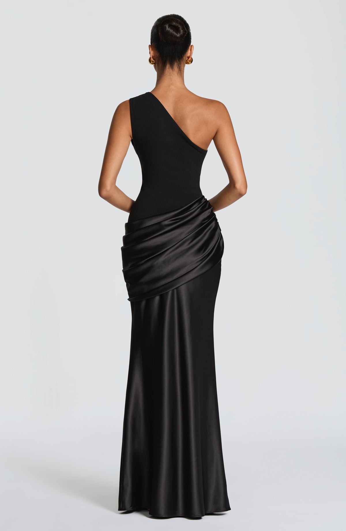 Abbey One-Shoulder Satin Maxi Dress 40
