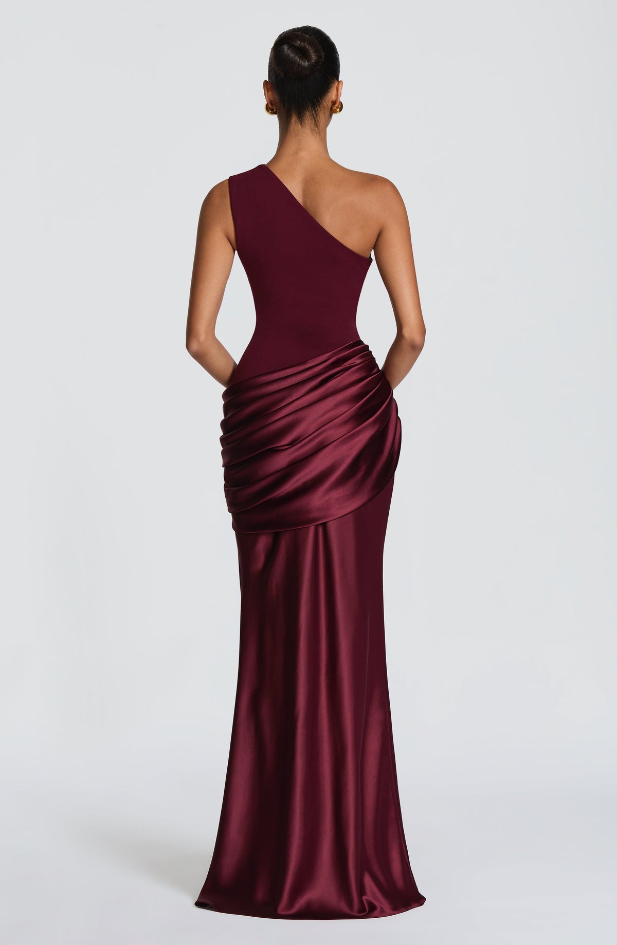 Abbey One-Shoulder Satin Maxi Dress 32