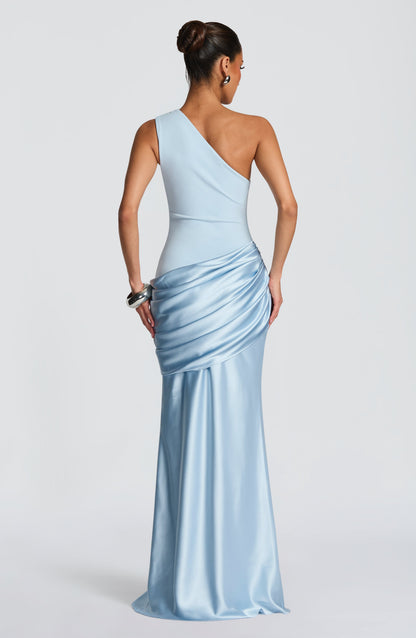 Abbey One-Shoulder Satin Maxi Dress 3