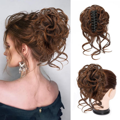 Clip with Hair Extension for Wavy Bun – CurlClip