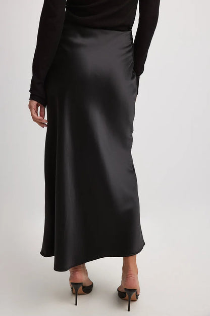 Satinette ladies' skirt with high waist – Elena