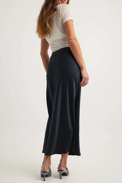 Satinette ladies' skirt with high waist – Elena