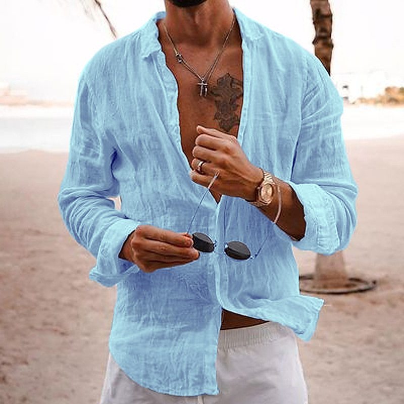 Breathable and lightweight men's summer shirt made of cotton – Francesco