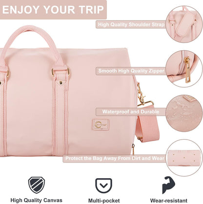 Convertible PU-leather garment duffel – hand-luggage weekender travel bag