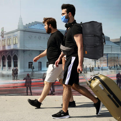 Convertible PU-leather garment duffel – hand-luggage weekender travel bag
