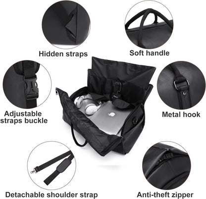 Convertible PU-leather garment duffel – hand-luggage weekender travel bag