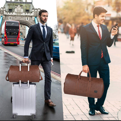 Convertible PU-leather garment duffel – hand-luggage weekender travel bag