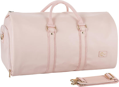Convertible PU-leather garment duffel – hand-luggage weekender travel bag