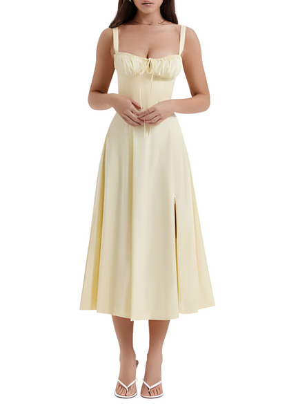 Floral Maxi Dress with Waist Definition - Fleur