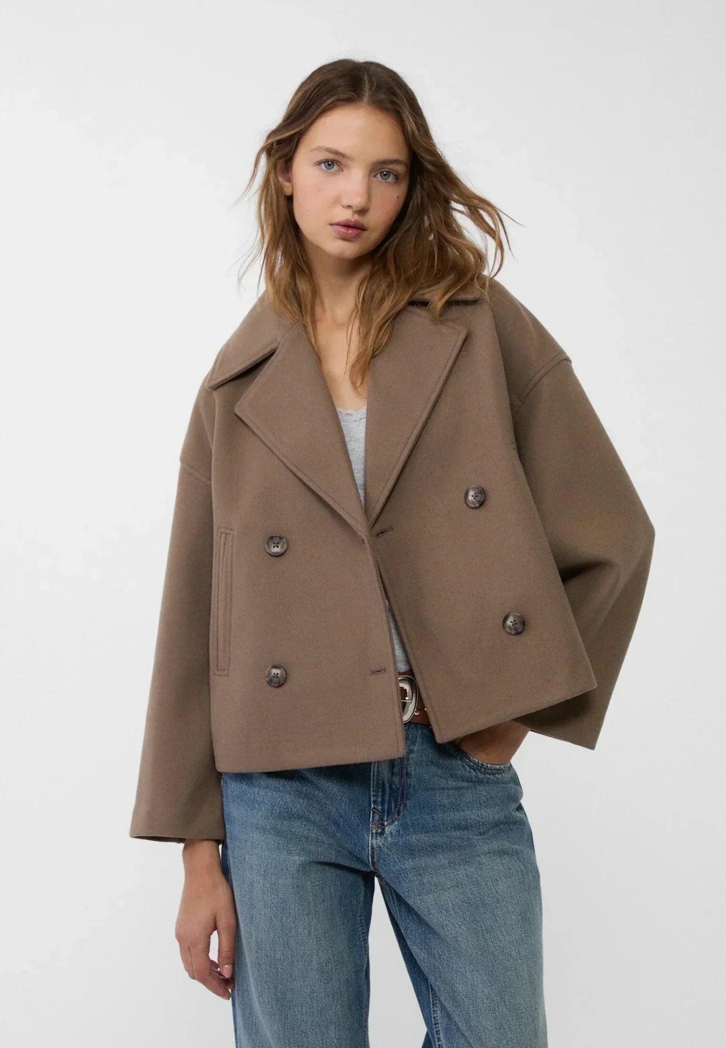 Autumn short jacket in double-breasted style – Clara