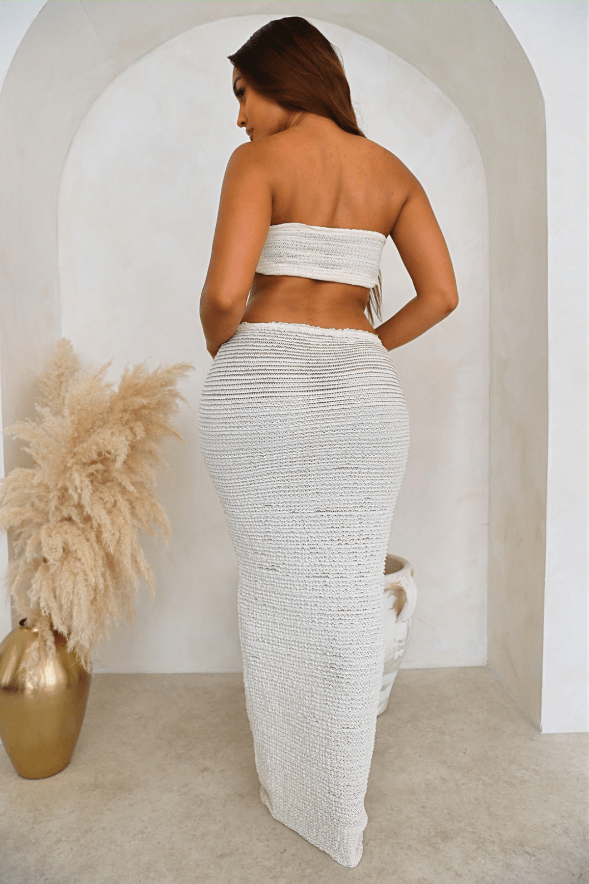 Two-piece women's summer set with wrap top and V-skirt – Leona