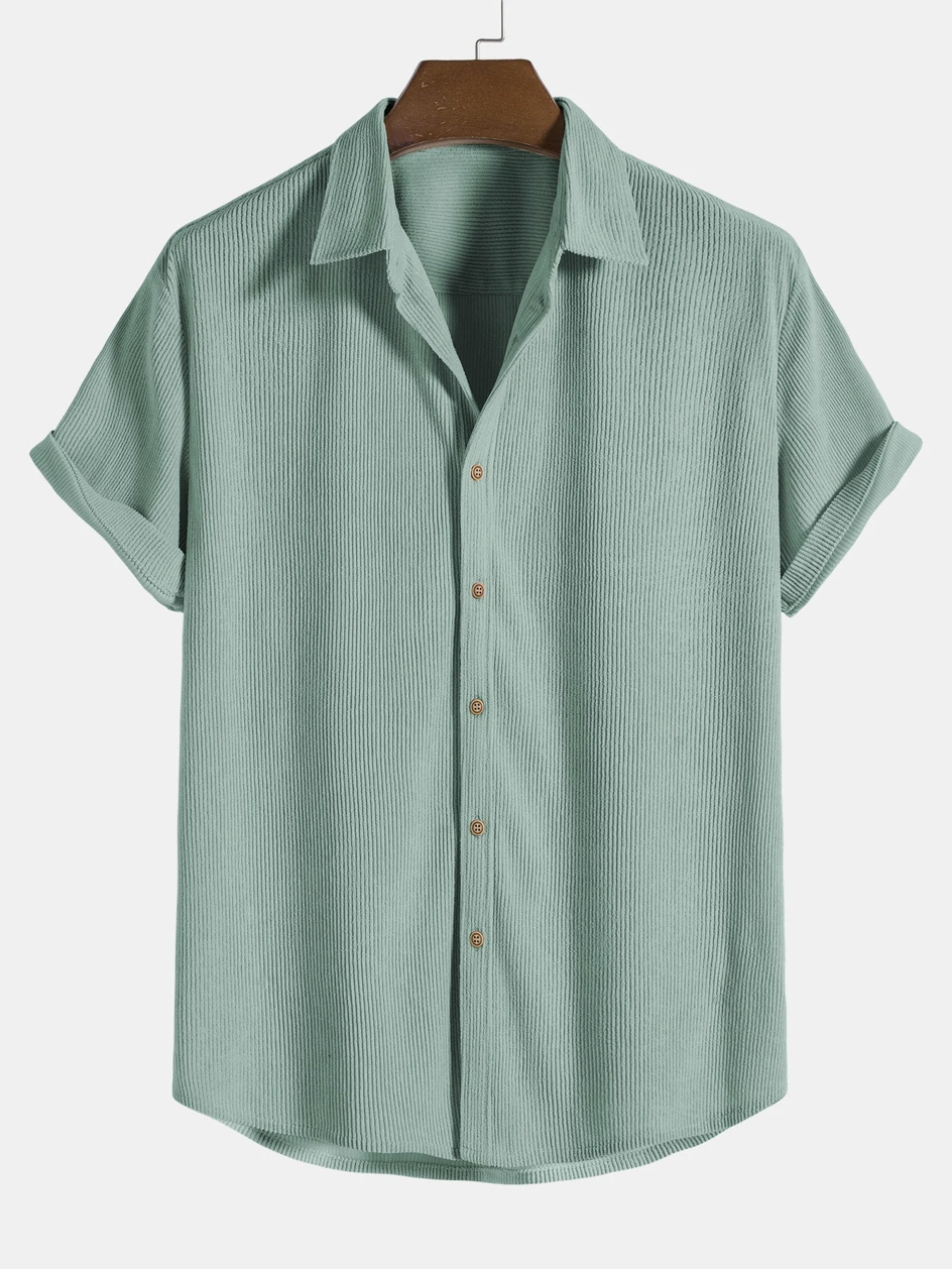 Stylish men's summer set with shirt and cord shorts - SommerKern