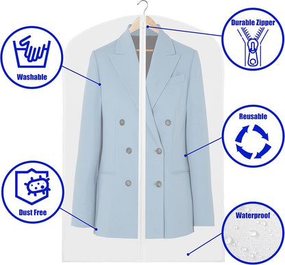 Autumnal Clear Full-Length Garment Bags – 10-Pack Suit and Dress Storage Bags (Buy 1, Get 1 FREE)