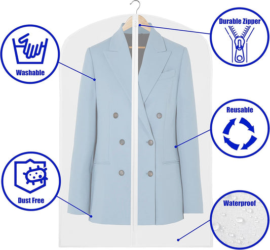 Autumnal Clear Full-Length Garment Bags – 10-Pack Suit and Dress Storage Bags (Buy 1, Get 1 FREE)