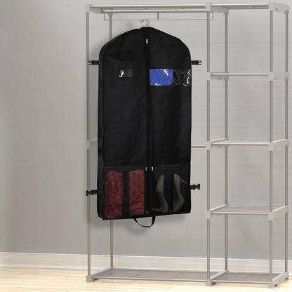 Heavy-duty travel garment bag with compartments – 2 for the price of 1. Limited-time offer.