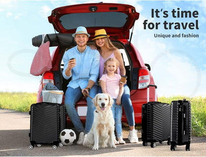 Compact carry-on suitcase with hard shell and 360° spinner wheels – Black