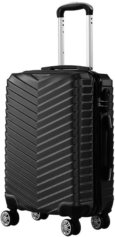 Compact carry-on suitcase with hard shell and 360° spinner wheels – Black